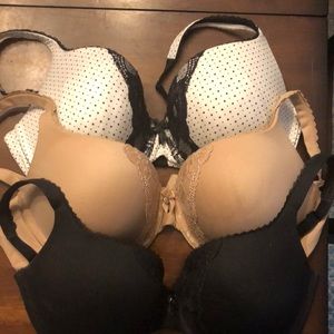 36 DD - 3 Victoria Secret Padded Perfect Coverage Bras